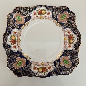 VINTAGE Royal Standard England Fine Bone China Cobalt Imari Pattern Salad Plate